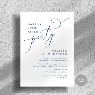 Invitation Joyeux Après La Fête, Dîner Mariage, Marine