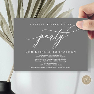 Invitation Joyeux Après La Fête, Dîner Mariage Moderne