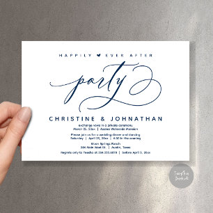 Invitation Joyeux Après La Fête, Dîner Mariage Moderne