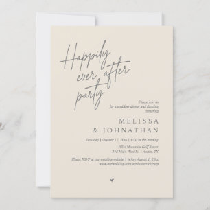 Invitation Joyeux Après La Fête, Dîner Mariage Moderne