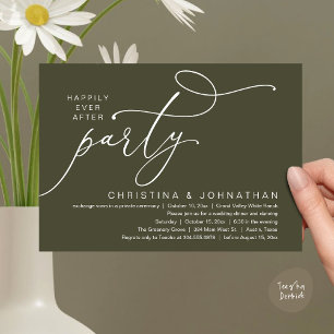 Invitation Joyeux Après La Fête, Dîner Mariage Romantique