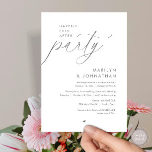 Invitation Joyeux Après La Fête, Dîner Mariage Romantique