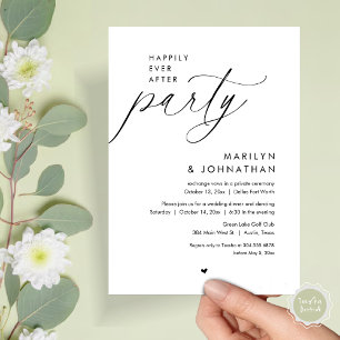Invitation Joyeux Après La Fête, Dîner Mariage Romantique