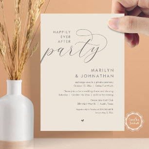 Invitation Joyeux Après La Fête, Dîner Mariage Romantique