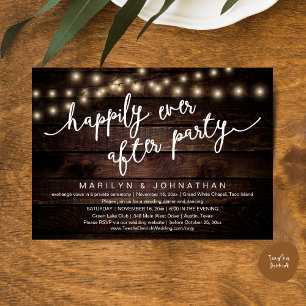 Invitation Joyeux Après La Fête, Dîner Rustique Mariage