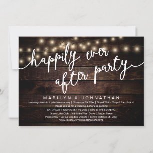 Invitation Joyeux Après La Fête, Dîner Rustique Mariage