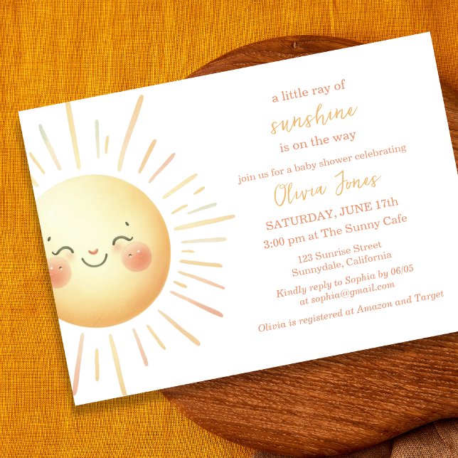 Invitation Joyeux Baby shower Boho Jaune Sunshine Cute (Créateur téléchargé)