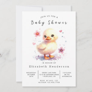 Invitation Joyeux Baby shower de canard personnalisé
