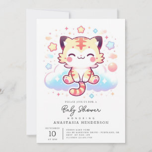 Invitation Joyeux Baby shower de tigre adorable