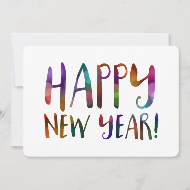 Invitation joyeux bokeh nouvelle année (Devant)