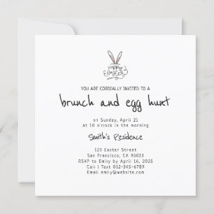 Invitation Joyeux brunch de Pâques et chasse aux oeufs