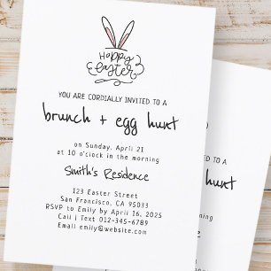 Invitation Joyeux Brunch de Pâques et chasse aux oeufs