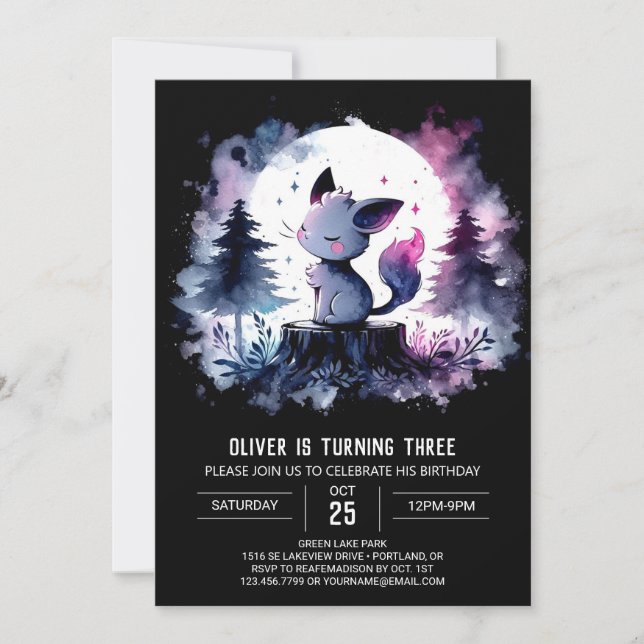 Invitation Joyeux Chat Doux anniversaire (Devant)