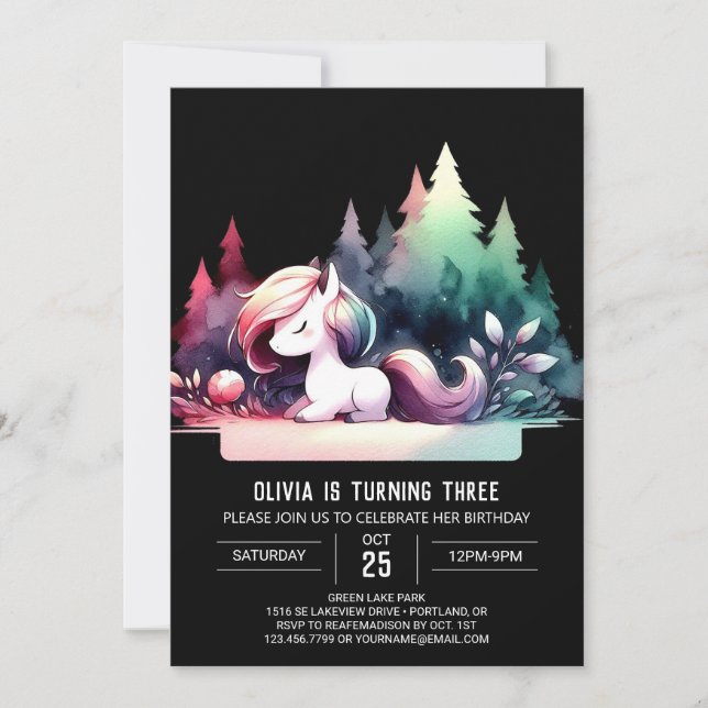 Invitation Joyeux Cheval Personnalisé Anniversaire (Devant)