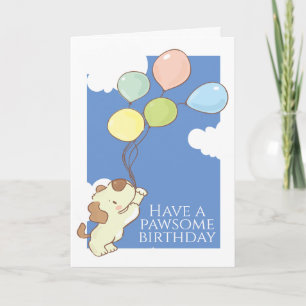 Invitation Joyeux Chien D'Anniversaire Et Ballons