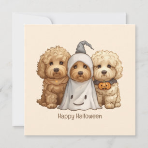 Invitation Joyeux chien d'Halloween Goldendoodle