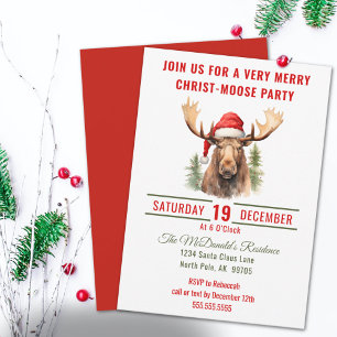 Invitation Joyeux Christ-orignal Funny Moose Christmas Party