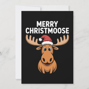 Invitation Joyeux Christmoose Noël Chapeau de Santa Moose Xma