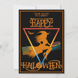 Invitation Joyeux Costume de sorcière Halloween Party Oranges