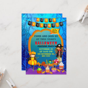 Invitation Joyeux Costume d'Halloween Fête d'enfants Célébrat