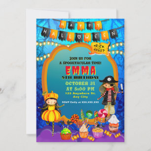 Invitation Joyeux Costume d'Halloween Fête d'enfants Célébrat