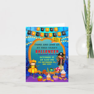 Invitation Joyeux Costume d'Halloween Fête d'enfants Célébrat