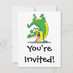 Invitation joyeux crocodile alligator danser