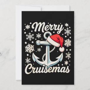 Invitation Joyeux Cruisemas Ancre Chapeau de Père Noël Croisi