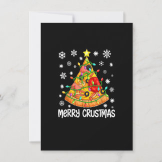 Invitation Joyeux Crustmas Pizza Arbre de Noël Pizza Lover Xm
