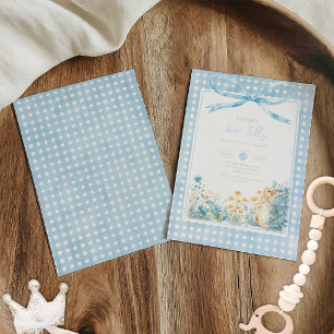 Invitation Joyeux Deuxième Anniversaire Garçon Fleur Bleue De