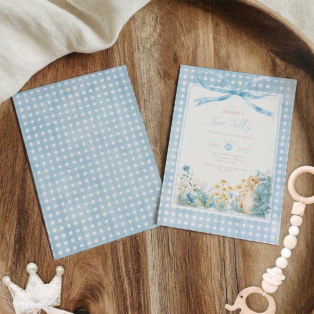Invitation Joyeux Deuxième Anniversaire Garçon Fleur Bleue De (Créateur téléchargé)