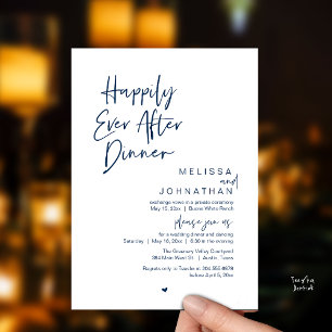 Invitation Joyeux dîner de mariage moderne pour toujours