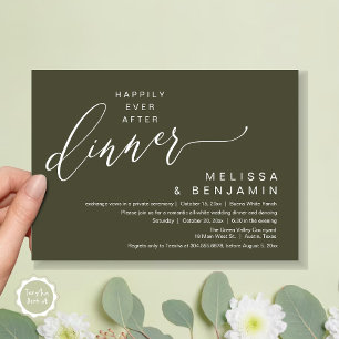 Invitation Joyeux dîner de mariage romantique après la fête