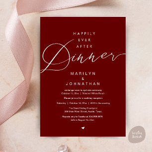 Invitation Joyeux dîner de réception de mariage rouge après