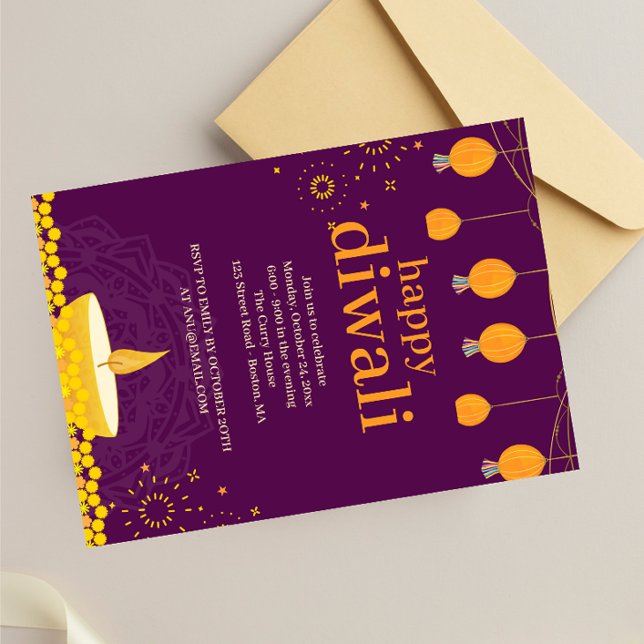 Invitation Joyeux Diwali Party (Créateur téléchargé)