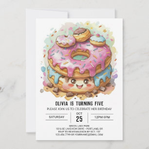 Invitation Joyeux Donuts au chocolat Anniversaire