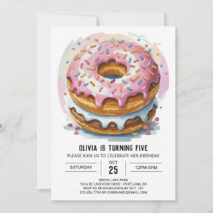 Invitation Joyeux Donuts au chocolat Anniversaire