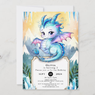Invitation Joyeux dragon magique Anniversaire