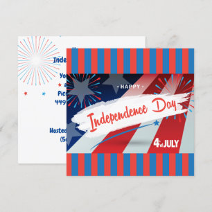 Invitation Joyeux drapeau américain 4 juillet personnalisatio