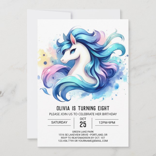 Invitation Joyeux Enfants Cheval Anniversaire (Devant)