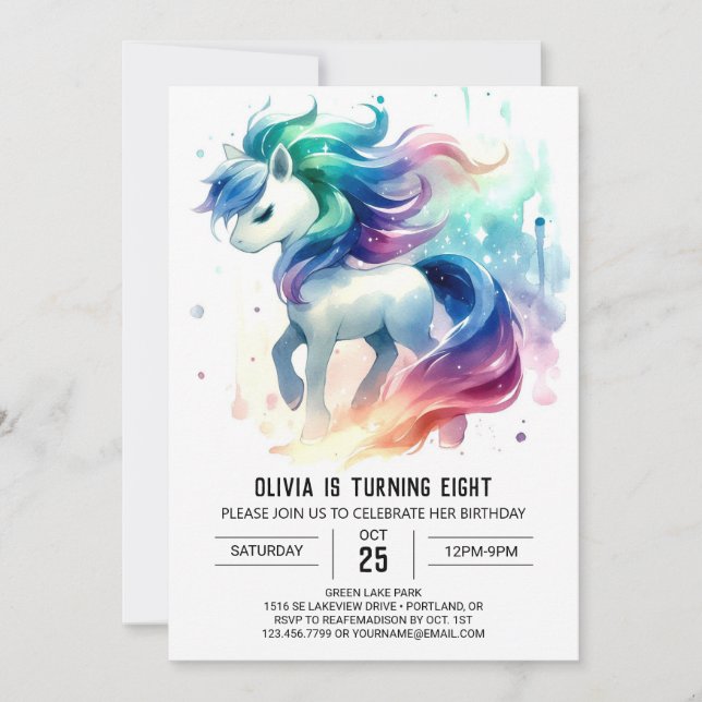 Invitation Joyeux Enfants Cheval Anniversaire (Devant)