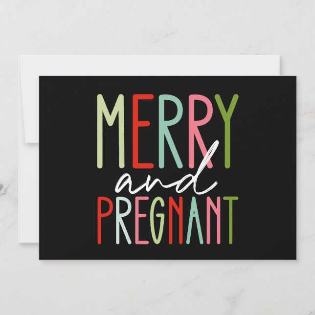 Invitation Joyeux et grossesse mère Noël (Devant)
