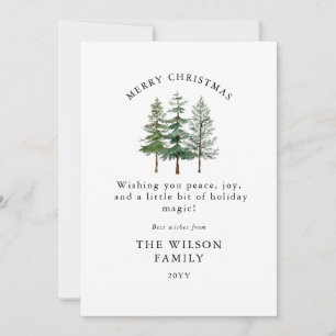 Invitation Joyeux et lumineux - Noël de la forêt d'aquarelle