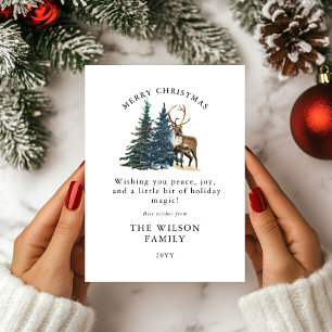 Invitation Joyeux et lumineux - Noël de la forêt d'aquarelle