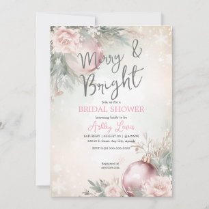 Invitation Joyeux et lumineux ornement de Noël douche nuptial