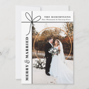 Invitation Joyeux et marié Merci photo double face