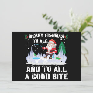 Invitation Joyeux Fishmas Poisson Drôle Pêcheur Noël