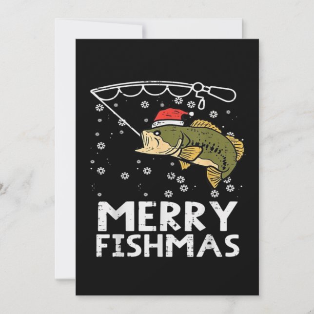 Invitation Joyeux Fishmas Poisson Pêche Noël  (Devant)
