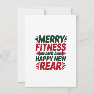 Invitation Joyeux Fitness et Bonne Année Fessier Fitness Noël