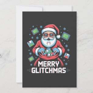 Invitation Joyeux Glitchmas Codage Programmeur Santa Noël